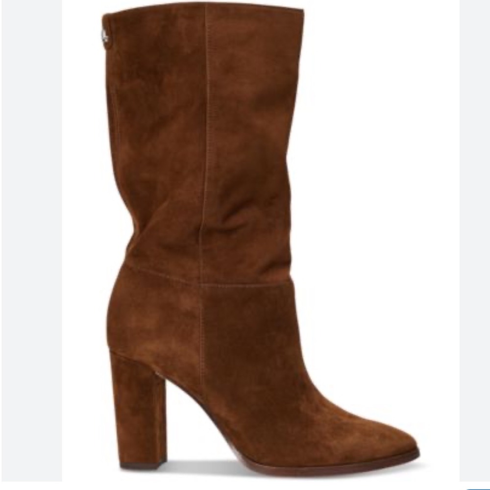 Lauren Ralph Lauren Artizan II Mid-Shaft Boots Tan Suede Block Heel 8B